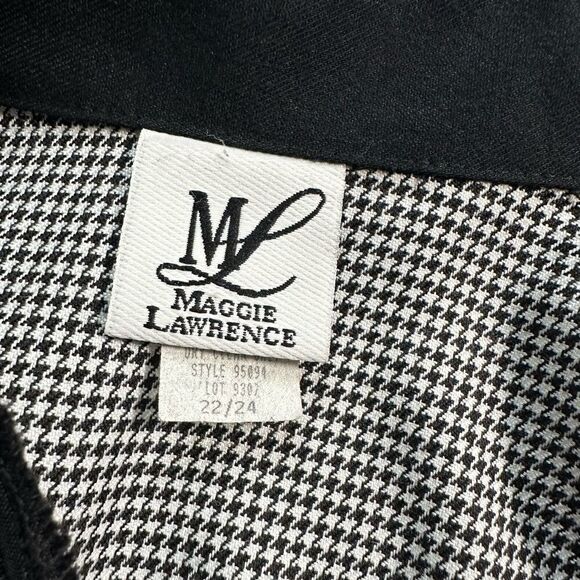 Vintage Maggie Lawrence Plus Size Houndstooth Suit Blazer wi- Skirt - Size 22/24 - Picture 9 of 10